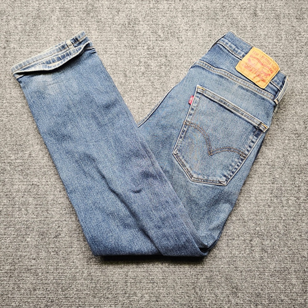 Levis Straight Leg Medium Wash Distressed Denim Jeans W30 L30 5163